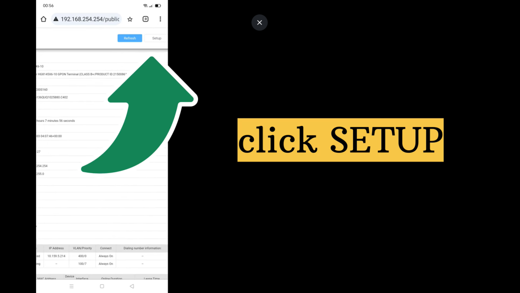 step 1 to Change Your Globe at Home WiFi Password, click setup