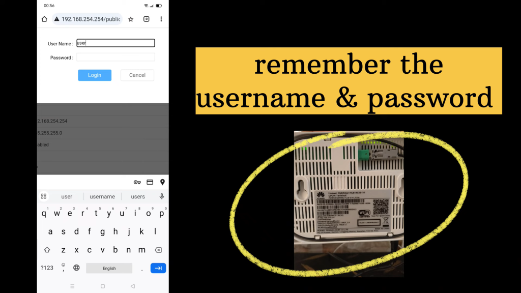 step 2 to Change Your Globe at Home WiFi Password, enter credentials